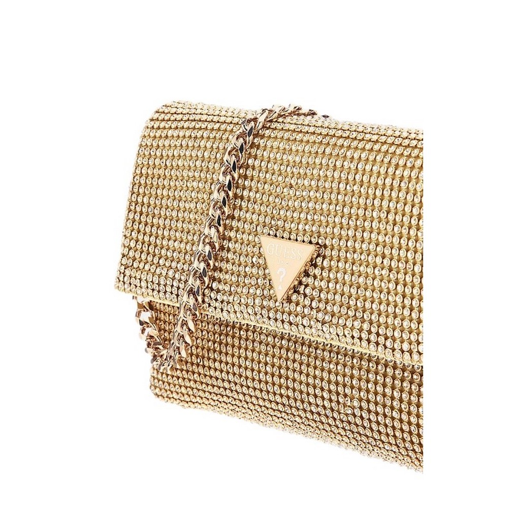 GUESS ZALINA FLAP CLUTCH ΤΣΑΝΤΑ ΓΥΝΑΙΚΕΙΑ GOLD