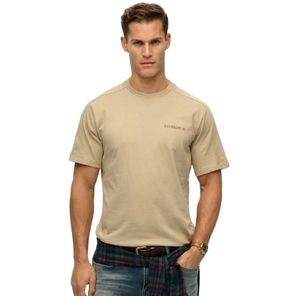 SUPERDRY CHN TECH RELAXED TEE T-SHIRT ΜΠΛΟΥΖΑ ΑΝΔΡΙΚΗ BEIGE