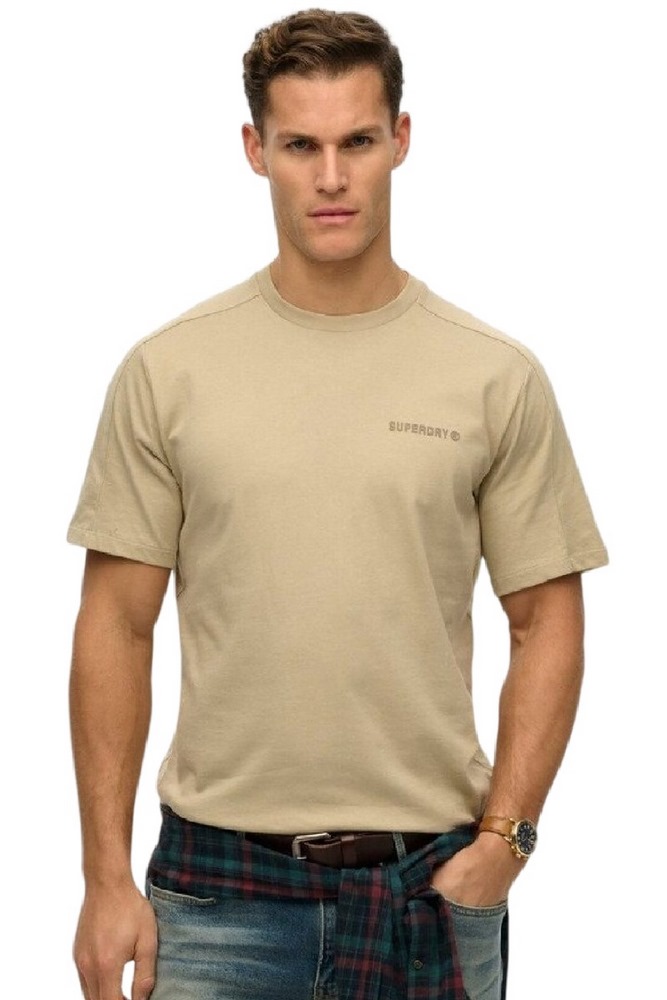 SUPERDRY CHN TECH RELAXED TEE T-SHIRT ΜΠΛΟΥΖΑ ΑΝΔΡΙΚΗ BEIGE