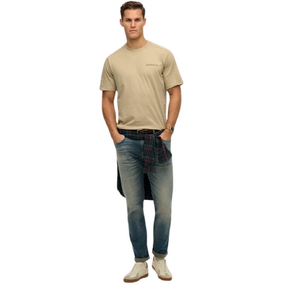 SUPERDRY CHN TECH RELAXED TEE T-SHIRT ΜΠΛΟΥΖΑ ΑΝΔΡΙΚΗ BEIGE