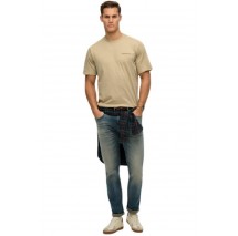 SUPERDRY CHN TECH RELAXED TEE T-SHIRT ΜΠΛΟΥΖΑ ΑΝΔΡΙΚΗ BEIGE