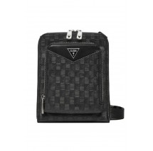 GUESS SIENA CROSSBODY FLAT ZIP AROUN ΤΣΑΝΤΑ ΑΝΔΡΙΚΗ BLACK