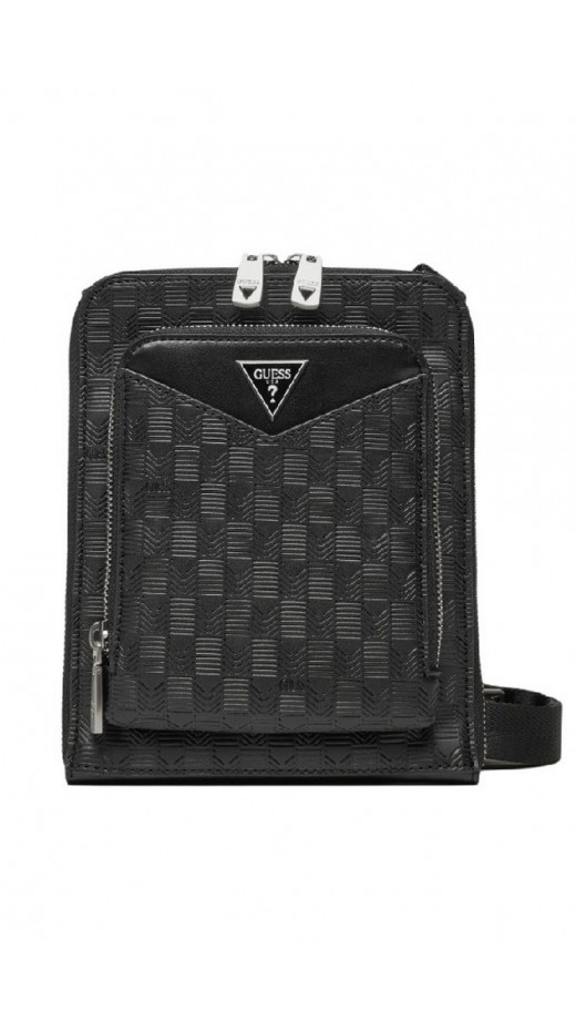 GUESS SIENA CROSSBODY FLAT ZIP AROUN ΤΣΑΝΤΑ ΑΝΔΡΙΚΗ BLACK