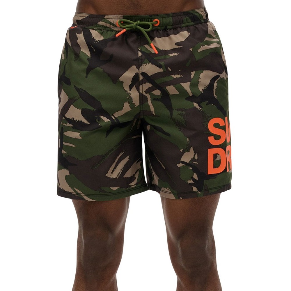 SUPERDRY D2 SDSW SPORTSWEAR LOGO 17 SWIM SHORT ΜΑΓΙΟ ΑΝΔΡΙΚΟ GREEN
