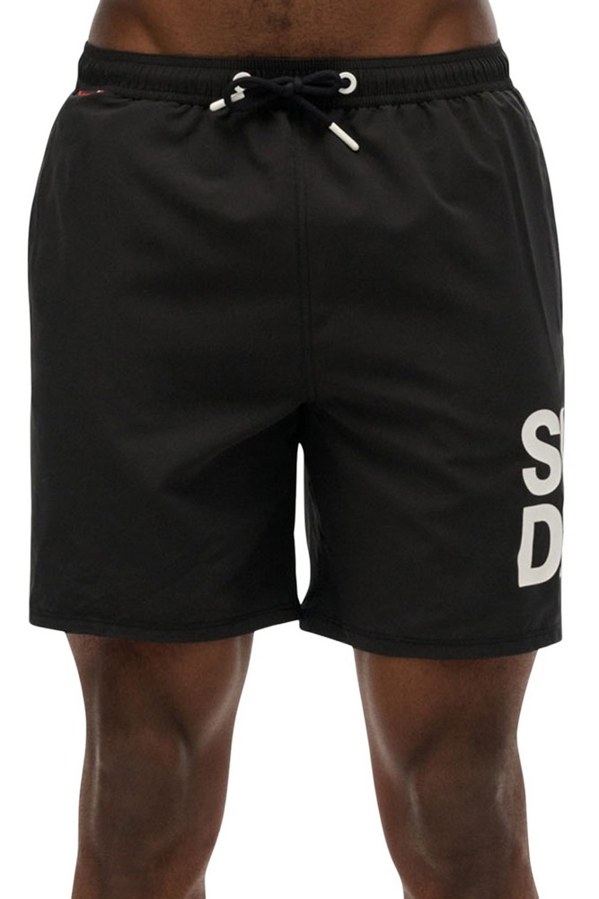 SUPERDRY D2 SDSW SPORTSWEAR LOGO 17 SWIM SHORT ΜΑΓΙΟ ΑΝΔΡΙΚΟ BLACK
