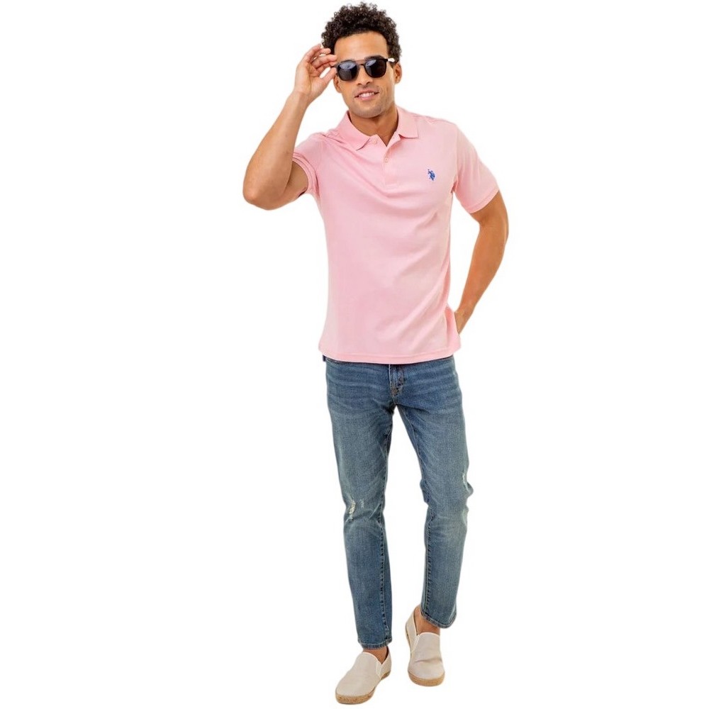 U.S POLO ASSN  41029 POLO T-SHIRT ΜΠΛΟΥΖΑ ΑΝΔΡΙΚΗ PINK