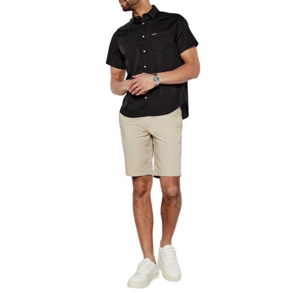 GUESS JEANS SS REG PKT COLLAR  ΠΟΥΚΑΜΙΣΟ ΑΝΔΡΙΚΟ BLACK
