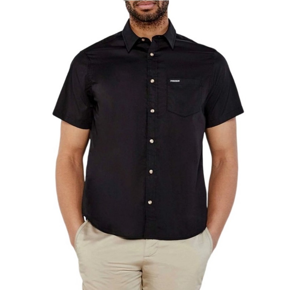 GUESS JEANS SS REG PKT COLLAR  ΠΟΥΚΑΜΙΣΟ ΑΝΔΡΙΚΟ BLACK