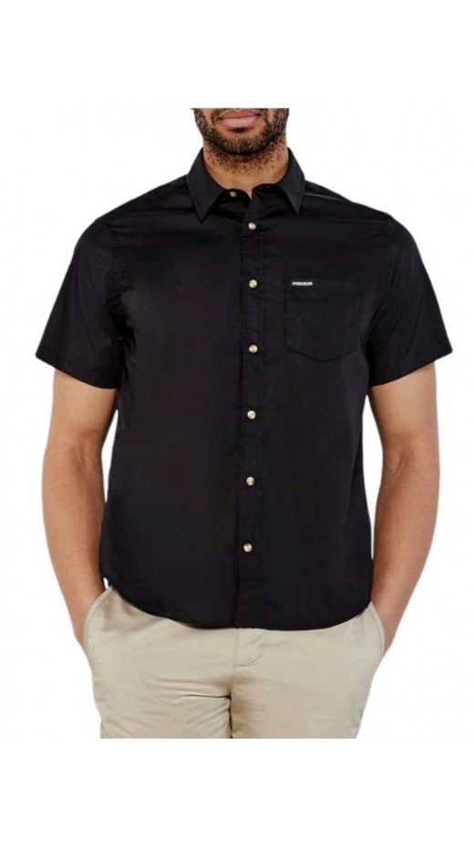 GUESS JEANS SS REG PKT COLLAR  ΠΟΥΚΑΜΙΣΟ ΑΝΔΡΙΚΟ BLACK