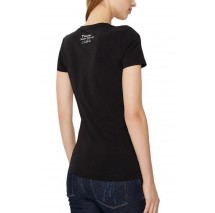GUESS SS CN TRIANGLE FLOWER TEE T-SHIRT ΜΠΛΟΥΖΑ ΓΥΝΑΙΚΕΙΑ BLACK