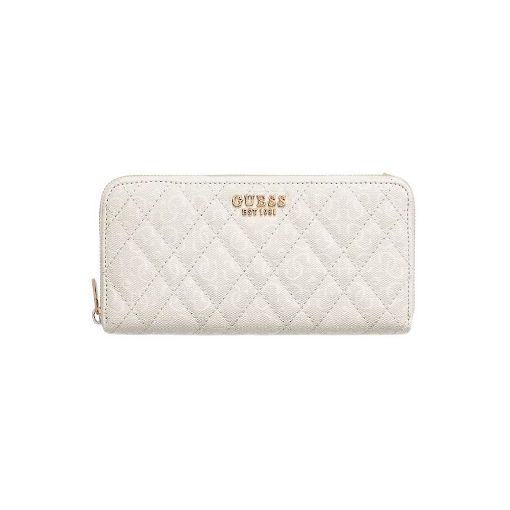 GUESS ISEMAY SLG LARGE ZIP AROUND ΠΟΡΤΟΦΟΛΙ ΓΥΝΑΙΚΕΙΟ OFF WHITE