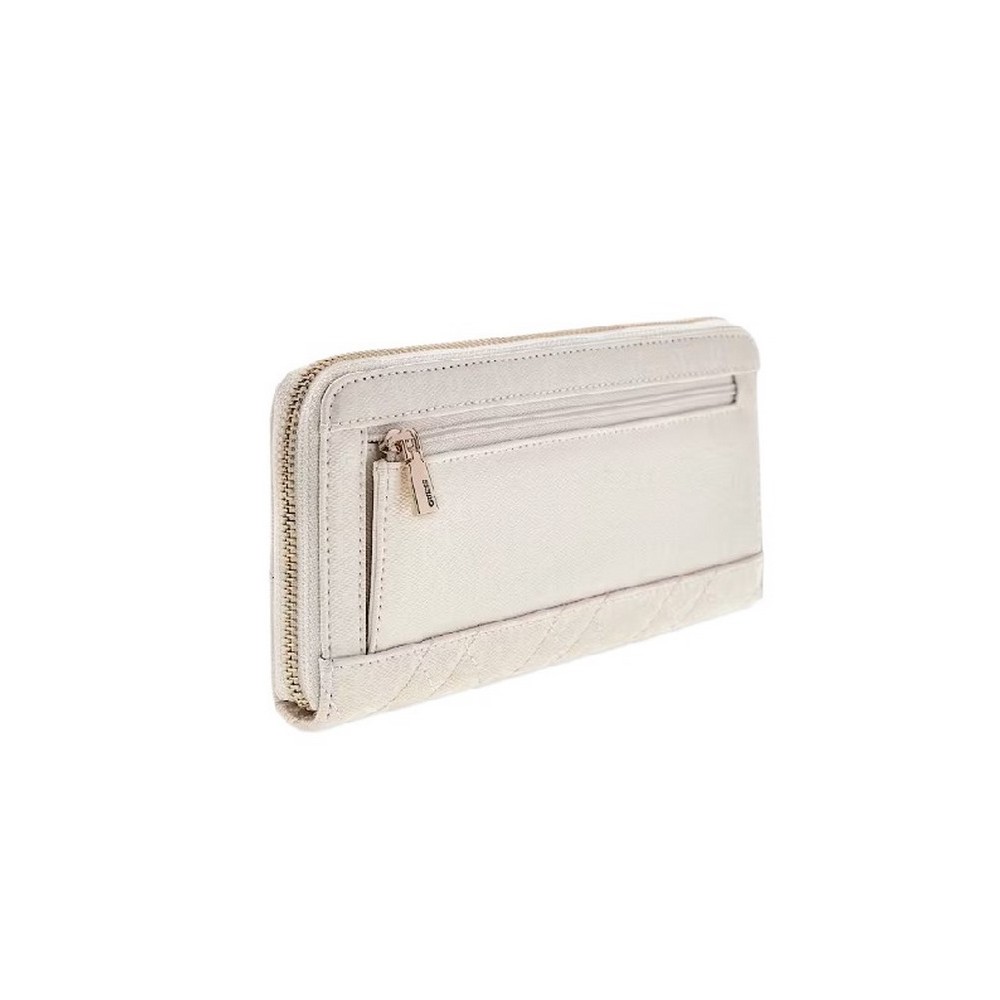 GUESS ISEMAY SLG LARGE ZIP AROUND ΠΟΡΤΟΦΟΛΙ ΓΥΝΑΙΚΕΙΟ OFF WHITE