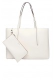 CALVIN KLEIN FOIL LOGO TOTE W/POUCH ΤΣΑΝΤΑ ΓΥΝΑΙΚΕΙΑ WHITE