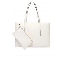 CALVIN KLEIN FOIL LOGO TOTE W/POUCH ΤΣΑΝΤΑ ΓΥΝΑΙΚΕΙΑ WHITE