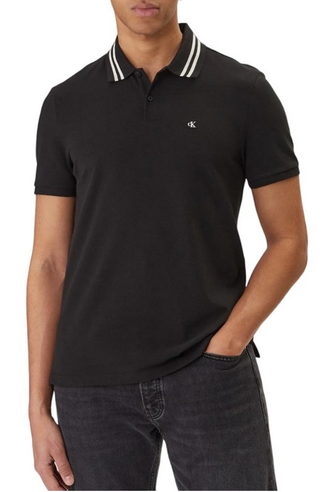 CALVIN KLEIN JEANS CSL PQ CLSSC TPPD POLO ΜΠΛΟΥΖΑ ΑΝΔΡΙΚΗ BLACK
