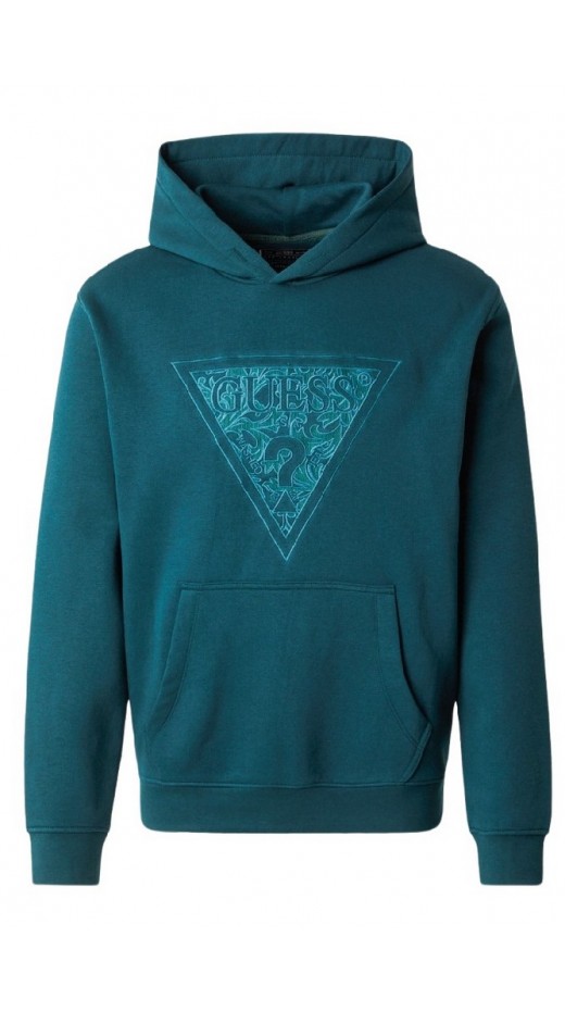 GUESS EMBROIDERED TRIANGLE ΜΠΛΟΥΖΑ ΦΟΥΤΕΡ ΑΝΔΡΙΚΗ GREEN