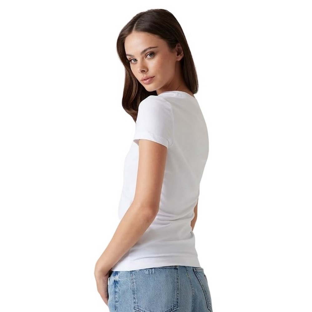GUESS LOGO LACE TEE T-SHIRT ΜΠΛΟΥΖΑ ΓΥΝΑΙΚΕΙΑ WHITE