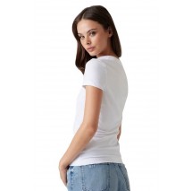 GUESS LOGO LACE TEE T-SHIRT ΜΠΛΟΥΖΑ ΓΥΝΑΙΚΕΙΑ WHITE