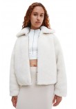 CALVIN KLEIN JEANS BACK CK SHERPA SHORT JACKET ΜΠΟΥΦΑΝ ΓΥΝΑΙΚΕΙΟ ECRU