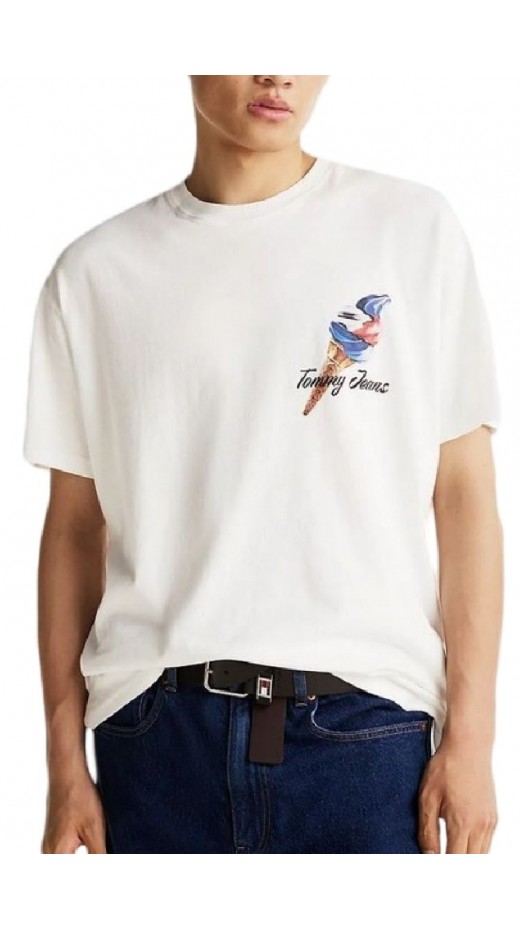 TOMMY JEANS RLX NOVELTY 2 GMD TEE T-SHIRT ΜΠΛΟΥΖΑ ΑΝΔΡΙΚΗ IVORY