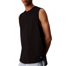 CALVIN KLEIN JEANS WOVEN LABEL TANK ΜΠΛΟΥΖΑ ΑΝΔΡΙΚΗ BLACK