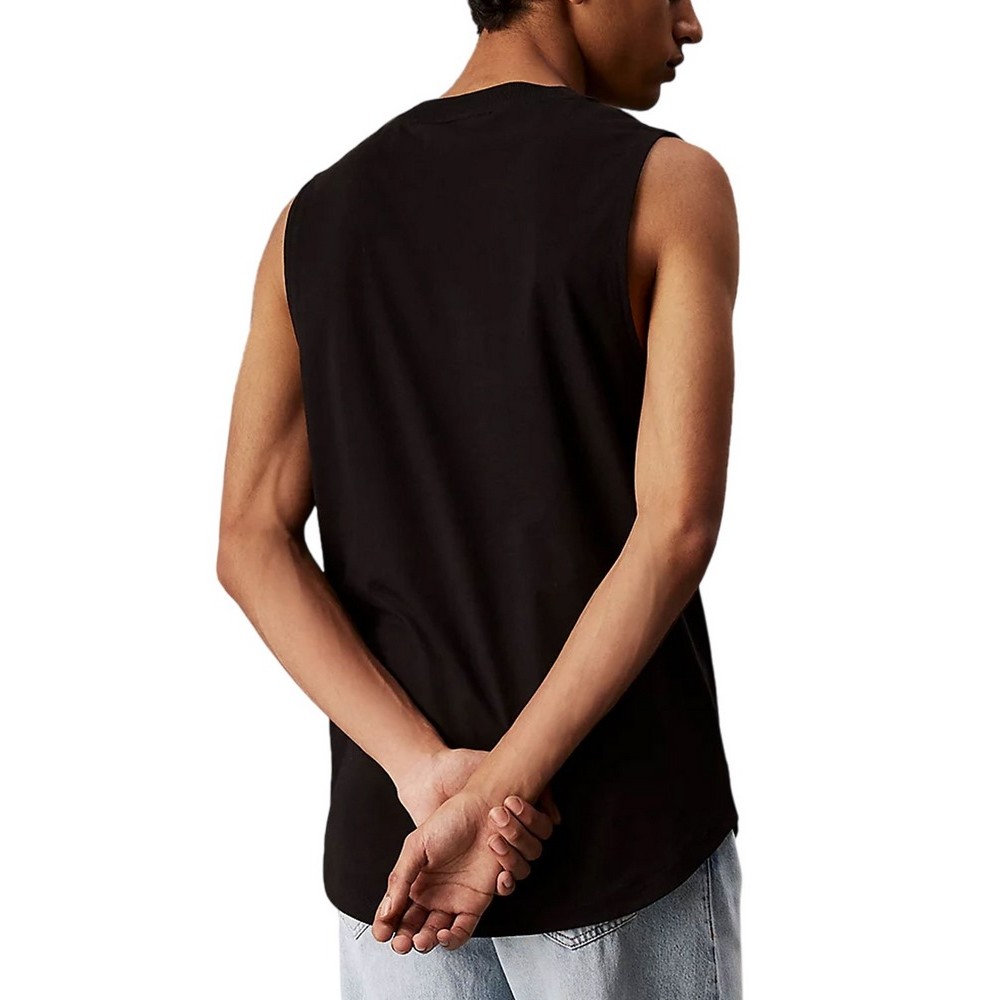 CALVIN KLEIN JEANS WOVEN LABEL TANK ΜΠΛΟΥΖΑ ΑΝΔΡΙΚΗ BLACK