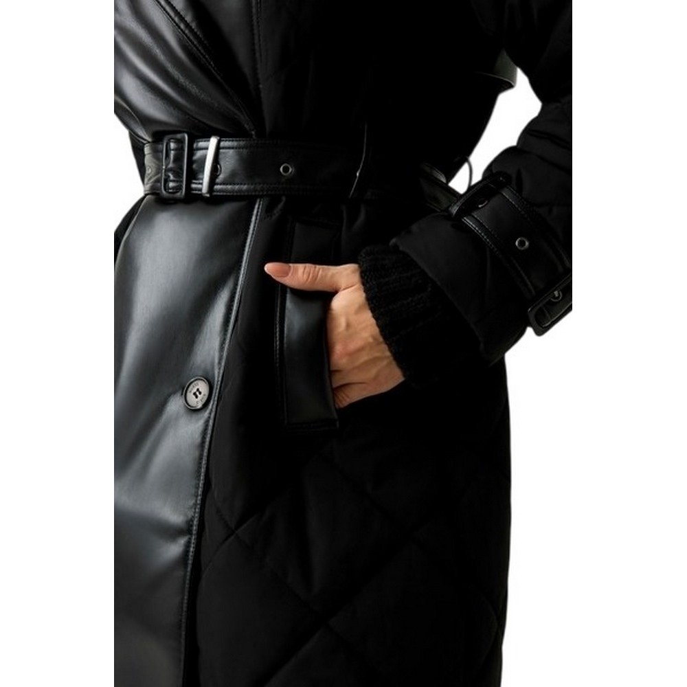GUESS ALEXANE QUILTED TRENCH ΠΑΛΤΟ ΓΥΝΑΙΚΕΙΟ BLACK
