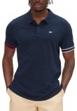 TOMMY JEANS SLIM FLAG CUFF POLO EXT T-SHIRT ΜΠΛΟΥΖΑ ΑΝΔΡΙΚΗ NAVY