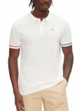 TOMMY JEANS SLIM FLAG CUFF POLO EXT T-SHIRT ΜΠΛΟΥΖΑ ΑΝΔΡΙΚΗ WHITE