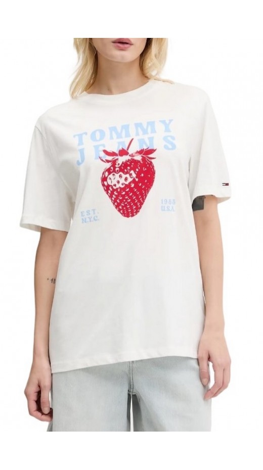 TOMMY JEANS RLX TJ STRAWBERRY TEE T-SHIRT ΜΠΛΟΥΖΑ ΓΥΝΑΙΚΕΙΑ OFF WHITE