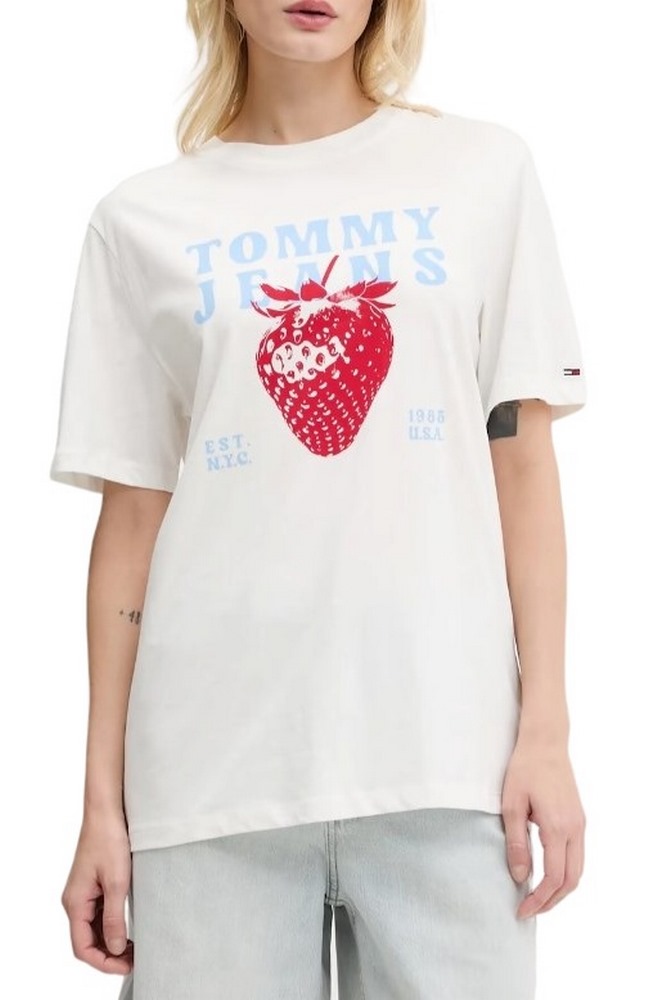TOMMY JEANS RLX TJ STRAWBERRY TEE T-SHIRT ΜΠΛΟΥΖΑ ΓΥΝΑΙΚΕΙΑ OFF WHITE