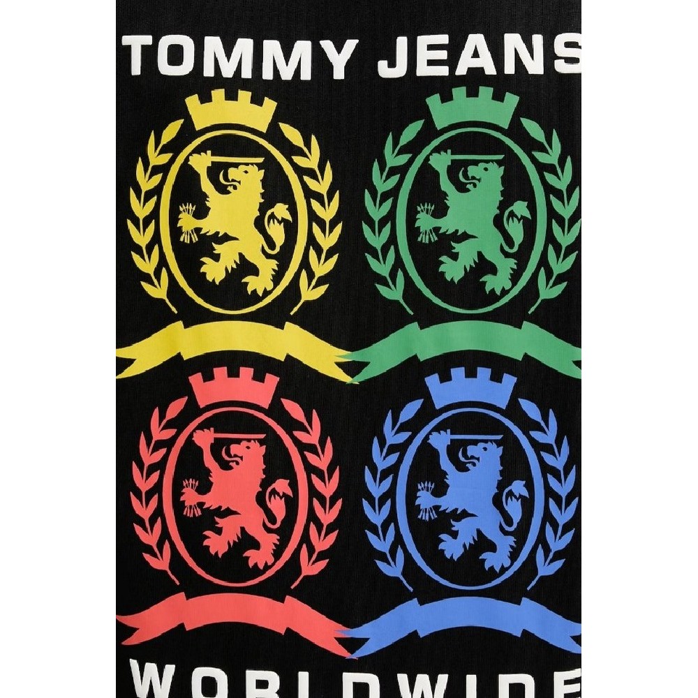 TOMMY JEANS REG 4CLR CREST TEE T-SHIRT ΜΠΛΟΥΖΑ ΑΝΔΡΙΚΗ BLACK