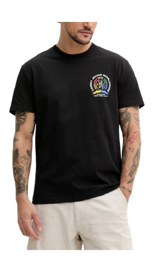 TOMMY JEANS REG 4CLR CREST TEE T-SHIRT ΜΠΛΟΥΖΑ ΑΝΔΡΙΚΗ BLACK