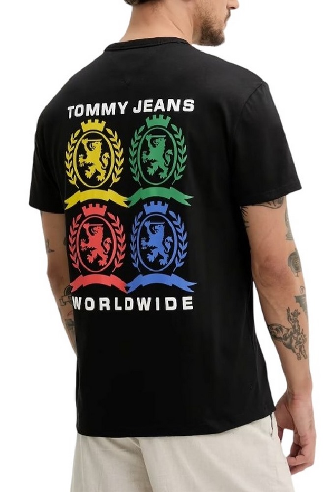 TOMMY JEANS REG 4CLR CREST TEE T-SHIRT ΜΠΛΟΥΖΑ ΑΝΔΡΙΚΗ BLACK