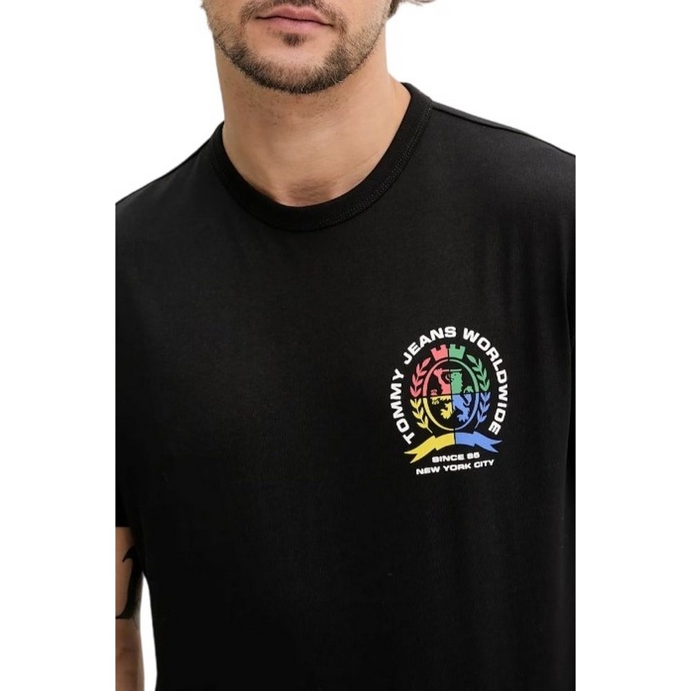 TOMMY JEANS REG 4CLR CREST TEE T-SHIRT ΜΠΛΟΥΖΑ ΑΝΔΡΙΚΗ BLACK