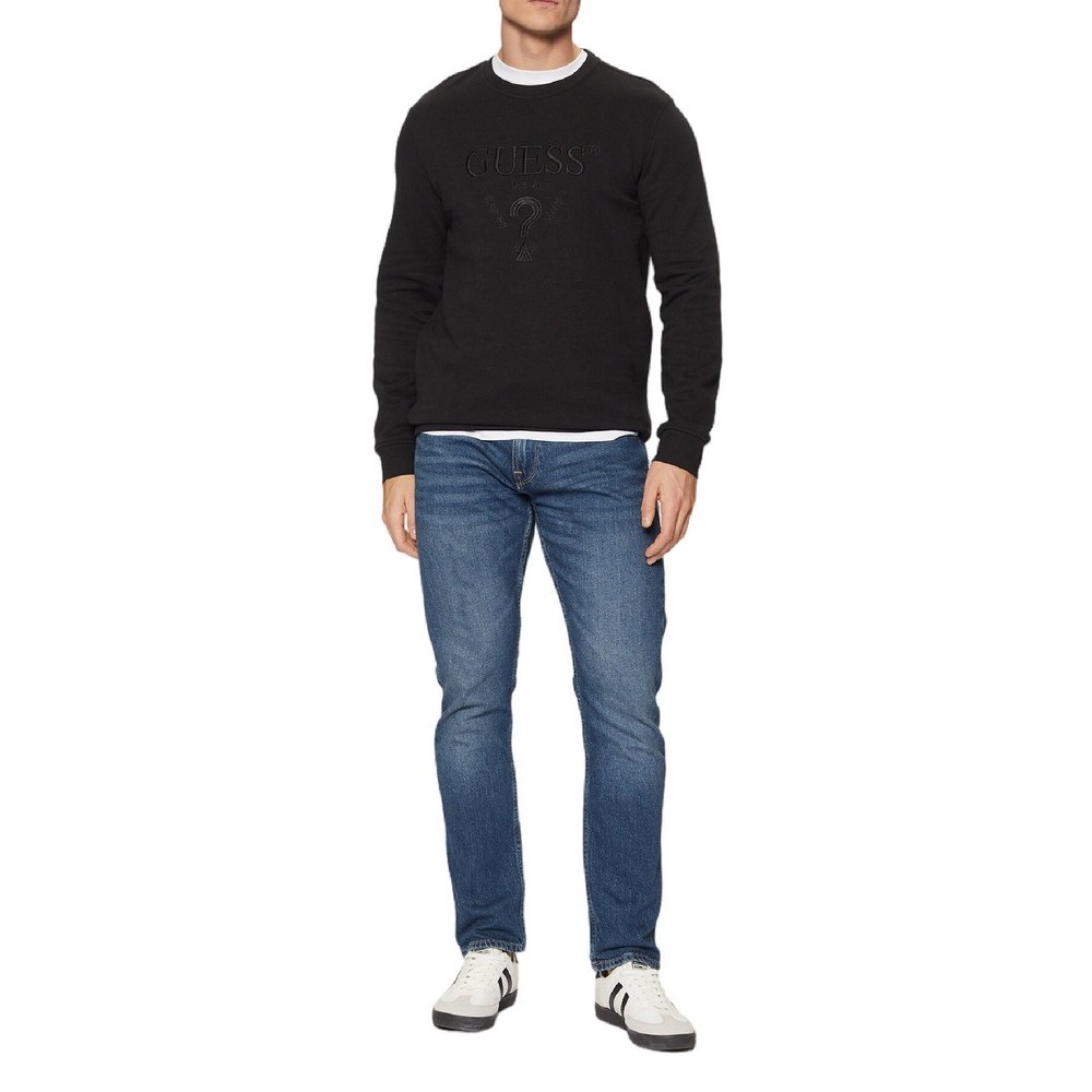 GUESS CN BASIC LOGO SWEATSHIRT ΜΠΛΟΥΖΑ ΦΟΥΤΕΡ ΑΝΔΡΙΚΗ BLACK