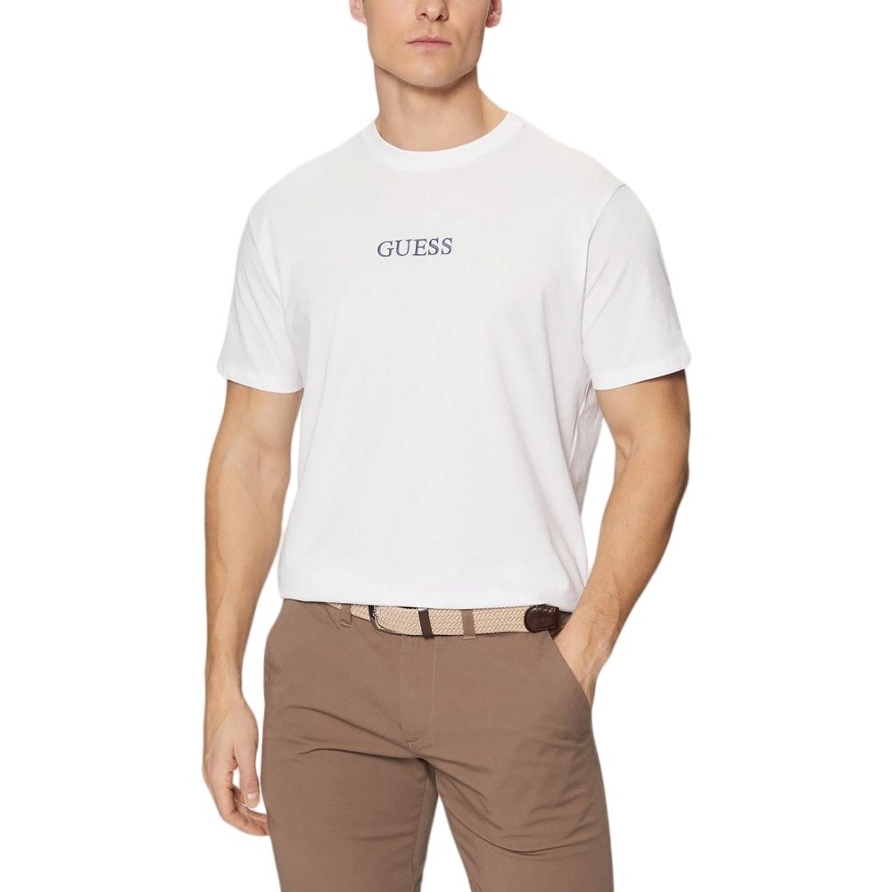 GUESS SS BSC CITY OF DREAMS TEE T-SHIRT ΜΠΛΟΥΖΑ ΑΝΔΡΙΚΗ WHITE