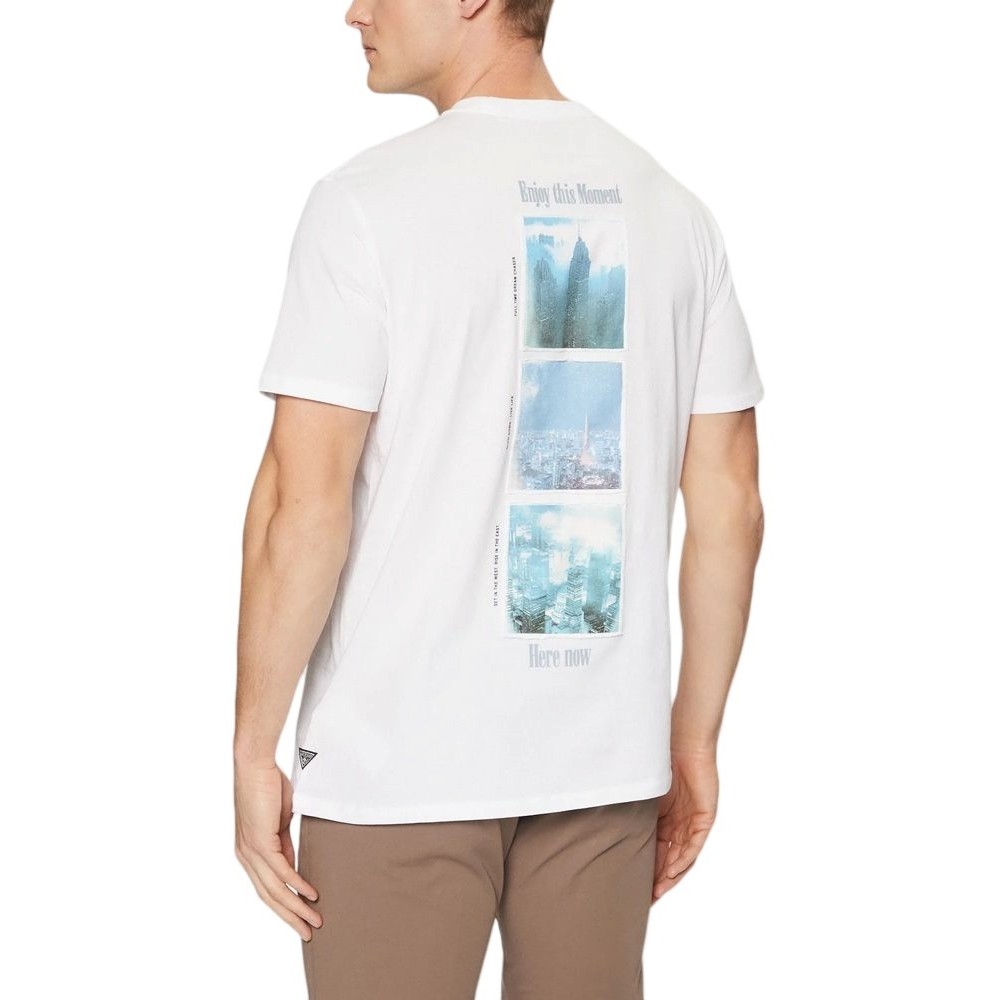 GUESS SS BSC CITY OF DREAMS TEE T-SHIRT ΜΠΛΟΥΖΑ ΑΝΔΡΙΚΗ WHITE