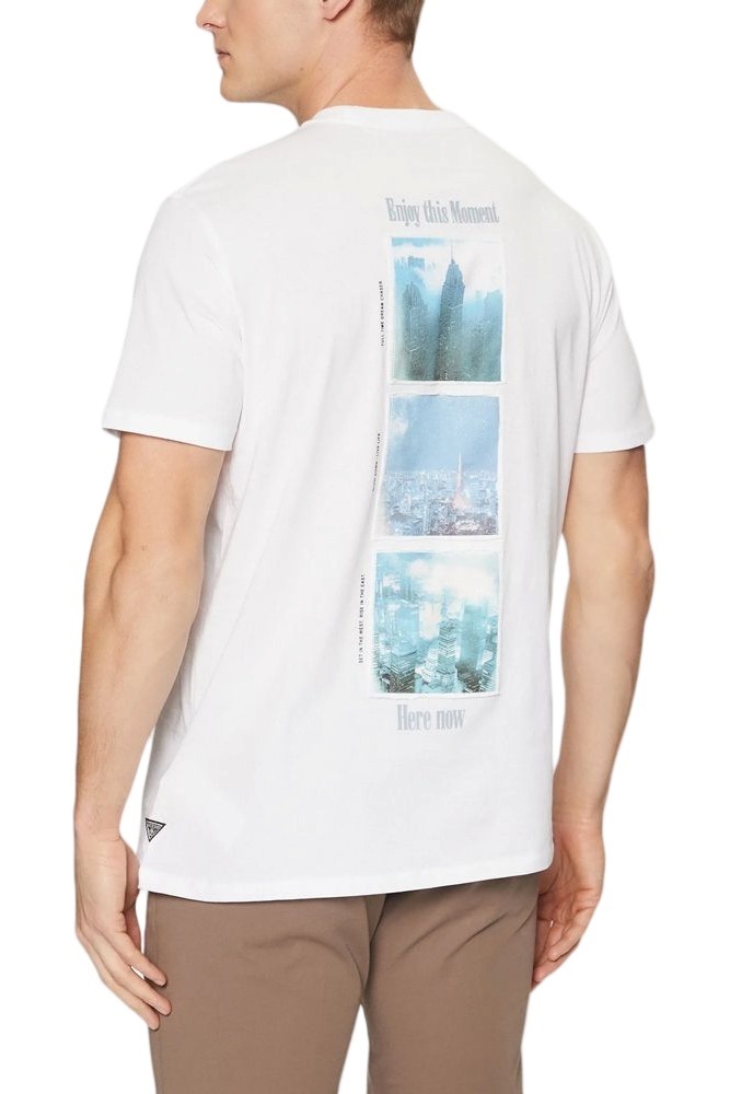 GUESS SS BSC CITY OF DREAMS TEE T-SHIRT ΜΠΛΟΥΖΑ ΑΝΔΡΙΚΗ WHITE