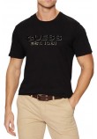 GUESS BSC VELVET LOGO TEE T-SHIRT ΜΠΛΟΥΖΑ ΑΝΔΡΙΚΗ BLACK