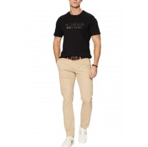 GUESS BSC VELVET LOGO TEE T-SHIRT ΜΠΛΟΥΖΑ ΑΝΔΡΙΚΗ BLACK
