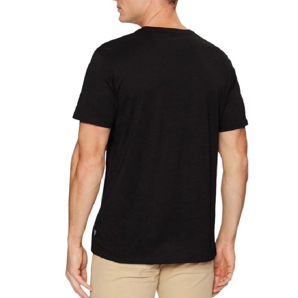 GUESS BSC VELVET LOGO TEE T-SHIRT ΜΠΛΟΥΖΑ ΑΝΔΡΙΚΗ BLACK