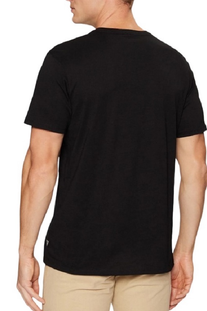 GUESS BSC VELVET LOGO TEE T-SHIRT ΜΠΛΟΥΖΑ ΑΝΔΡΙΚΗ BLACK