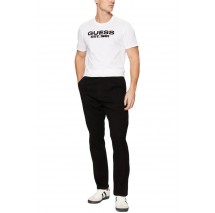 GUESS BSC VELVET LOGO TEE T-SHIRT ΜΠΛΟΥΖΑ ΑΝΔΡΙΚΗ WHITE