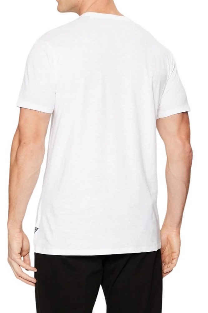 GUESS BSC VELVET LOGO TEE T-SHIRT ΜΠΛΟΥΖΑ ΑΝΔΡΙΚΗ WHITE