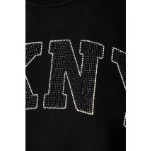 DKNY RHINESTONE LOGO SWEATSHIRT ΜΠΛΟΥΖΑ ΦΟΥΤΕΡ ΓΥΝΑΙΚΕΙΑ BLACK