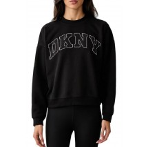 DKNY RHINESTONE LOGO SWEATSHIRT ΜΠΛΟΥΖΑ ΦΟΥΤΕΡ ΓΥΝΑΙΚΕΙΑ BLACK