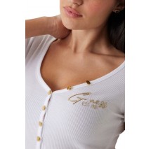 GUESS HENLEY OLYMPIA TOP ΜΠΛΟΥΖΑ ΓΥΝΑΙΚΕΙΑ WHITE