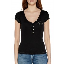 GUESS HENLEY OLYMPIA TOP ΜΠΛΟΥΖΑ ΓΥΝΑΙΚΕΙΑ BLACK
