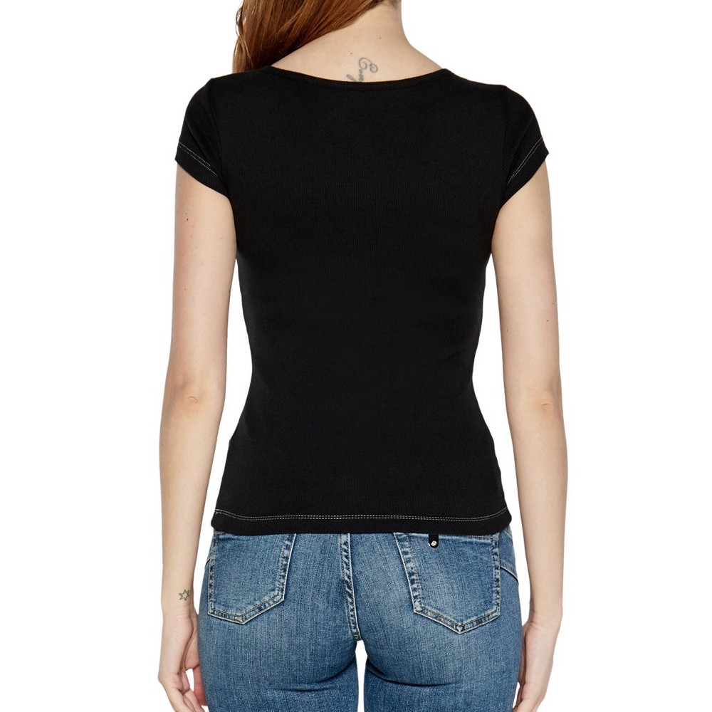 GUESS HENLEY OLYMPIA TOP ΜΠΛΟΥΖΑ ΓΥΝΑΙΚΕΙΑ BLACK